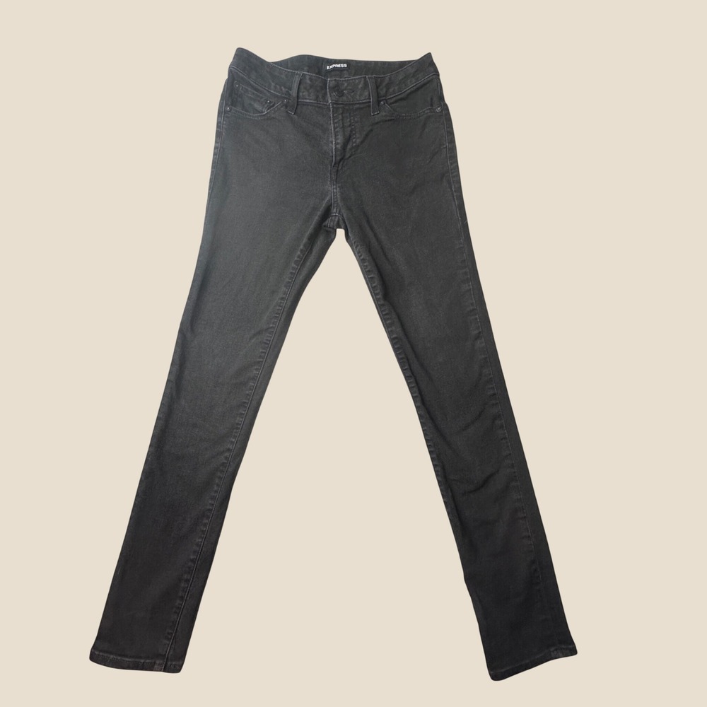 Express Jeans Mens 29x32 (29x30) Skinny Hyper Stretch Black Denim 023320152